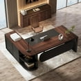 thumbnail image 7 of Finmind 80" L-Shaped Desk, Large Executive Office Desk with 55'' Drawers Cabinet, 7 of 7
