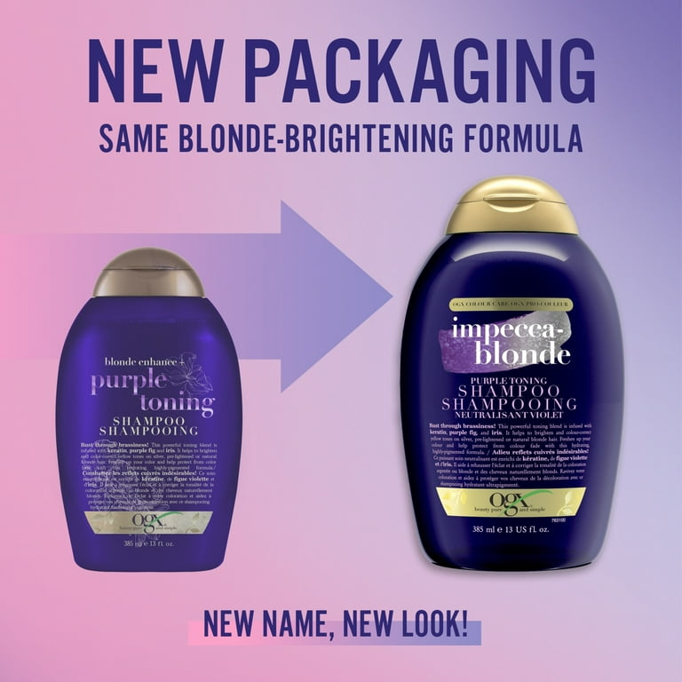 skud skade nå OGX Impecca-Blonde Purple Toning Shampoo, 13 fl oz - Walmart.com