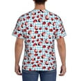 thumbnail image 3 of Vsdgher Flowers and Lady Bugs Print Men's Dry Fit Mesh Athletic Shirts Moisture Wicking Tennis T-Shirt Tops, 3 of 9