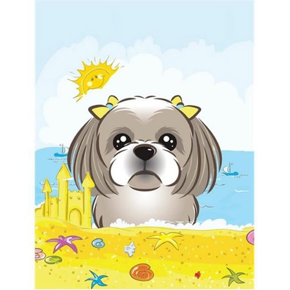 Carolines Treasures BB2118GF Gray Silver Shih Tzu Summer Beach Flag Garden