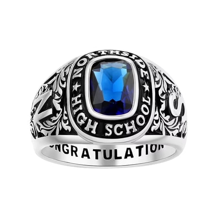 Bhavani Gems CLASS RING Women's Celebrium Large Classic Class Ring , Personalized, High School or College Graduation Gift