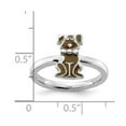 thumbnail image 2 of 925 Sterling Silver Polished Brown Enameled Animal Pet Dog Stackable Ring Size 6 Stackable Ring for Women, 2 of 2