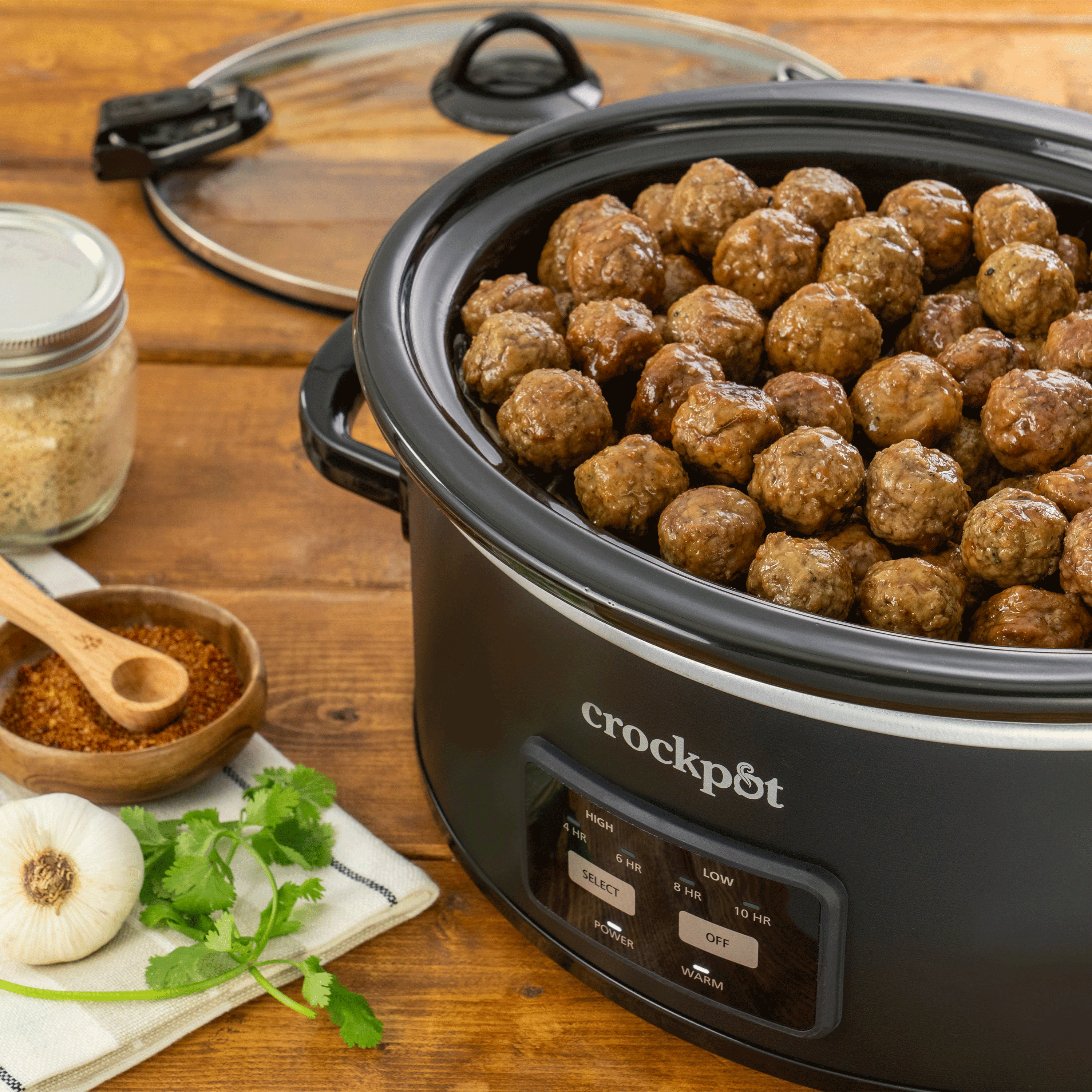 Crock-Pot One-Touch Control 6-Quart Cook & Carry Slow Cooker, Matte Black