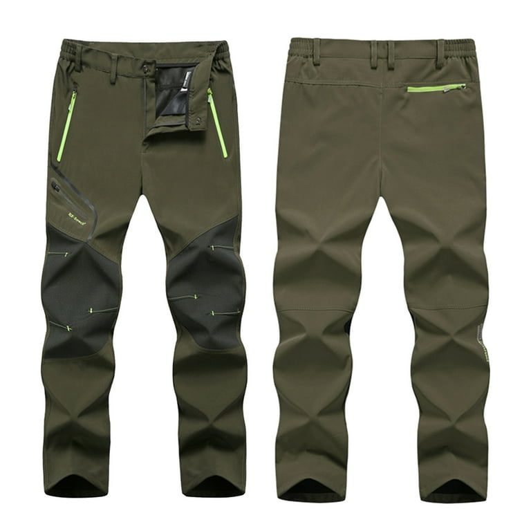 symoid Men's Hiking Clothing- Waterproof Windproof Outdoor Camping Hiking  Warm Trousers Pants Green XXXXL