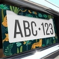 thumbnail image 6 of 1 Pcs Jungle Leopards and Foliage License Plate Frame,License Plate Cover for Car Decorative Parts,Aluminum License Plate Bracket Holder Rust-Proof for US Standard Car, 6 of 8