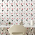 thumbnail image 2 of Ambesonne Blooming Flowers Peel & Stick Wallpaper for Home, Sketch Leaves Boho, 13"x72", Dark Coral Dimgray White, 2 of 5