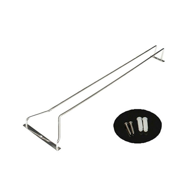 Yuarrent Sola debajo del gabinete Stemware Rack Barra de cocina Alambre de acero inoxidable Soporte para colgar copas de vino Almacenamiento y organización del hogar 35cm Yuarrent HA0679-02B