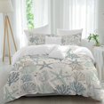 thumbnail image 2 of Aqua Teal Coastal Bedding 3 Piece Duvet Cover Set California King, Summer Beach Starfish Coral Nautical Rustic Soft Microfiber Comforter Cover with Zipper Closure & Pillowcases, Quilt Cover, 2 of 9