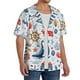 thumbnail image 2 of Fotbe Watercolor Nautical Camisa Estampada de Manga Corta para Hombre, Casual de Verano, Estilo Playero, Sin Arrugas-Small, 2 of 5