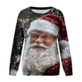 thumbnail image 7 of Futezty Women's Raglan Shirt Christmas Tops Long Sleeve Xmas Pullover Blouse Red Glass Santa Hat Graphic Sweatshirt, 7 of 7