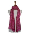 thumbnail image 1 of Châle en Soie Kantha Brodé à la Main - Magenta, 1 of 1