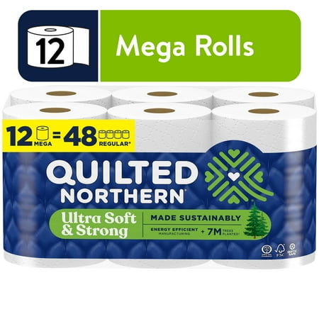 Quilted Northern Ultra Soft &Amp; Strong 2-Ply Toilet Paper, 12 Mega Rolls