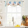 thumbnail image 4 of Pig Cow Tie Up Valances Curtain, Adjustable Kitchen Hen Chicks Blue Balloons Watercolor Animal Yellow Border Striped Valances for Windows Decor, Rod Pocket Short Curtains for Bedroom/Bathroom 60"x18", 4 of 9