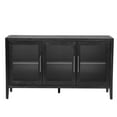thumbnail image 6 of Wood Storage Cabinet with Adjustable Shelf, Entry Accent Cabinet Buffet Sideboard with 3 Tempered Glass Doors, 6 of 8