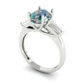 thumbnail image 2 of 2.5 ct Oval Cut Blue Moissanite Three-Stone Engagement Ring for Women in 18K White Gold, 2 of 5