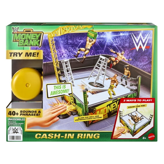 WWE Money in the Bank Cash-In Wrestling Ring Playset Mattel WWE Toy Wrestling Action Figure Playset