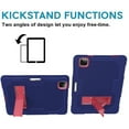 thumbnail image 4 of iPad Pro 11 inch 2nd Generation 2020 Case with Pencil Holder, Kids Case For iPad Pro 11 2020, Heavy Duty Rugged Drop-Proof Shockproof Case Kickstand Protective Cover, Navy+Rose, 4 of 6