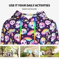 thumbnail image 4 of Xecao Skull colorful mushroom rainbow Pattern Hoodies for Women Sweatshirts Long Sleeve Sweatshirts Pullover Outfits with Pocket-Large, 4 of 7