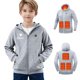 thumbnail image 2 of Sudadera con capucha térmica de invierno para niños y niñas, con control de temperatura y cremallera, 2 of 9