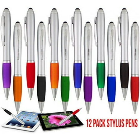 Stylus Pens - 2 in 1 Touch Screen & Writing Pen, Assorted Colors, Sensitive Stylus Tip - For Your iPad, iPhone,Nook, Samsung Galaxy & More - By (Best Writing Stylus For Ipad 4)