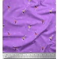 thumbnail image 1 of Soimoi Purple Japan Crepe Satin Fabric Glass,Straw & Drinks Summer Designs Fabric Prints By Yard 42 Inch Wide, 1 of 1
