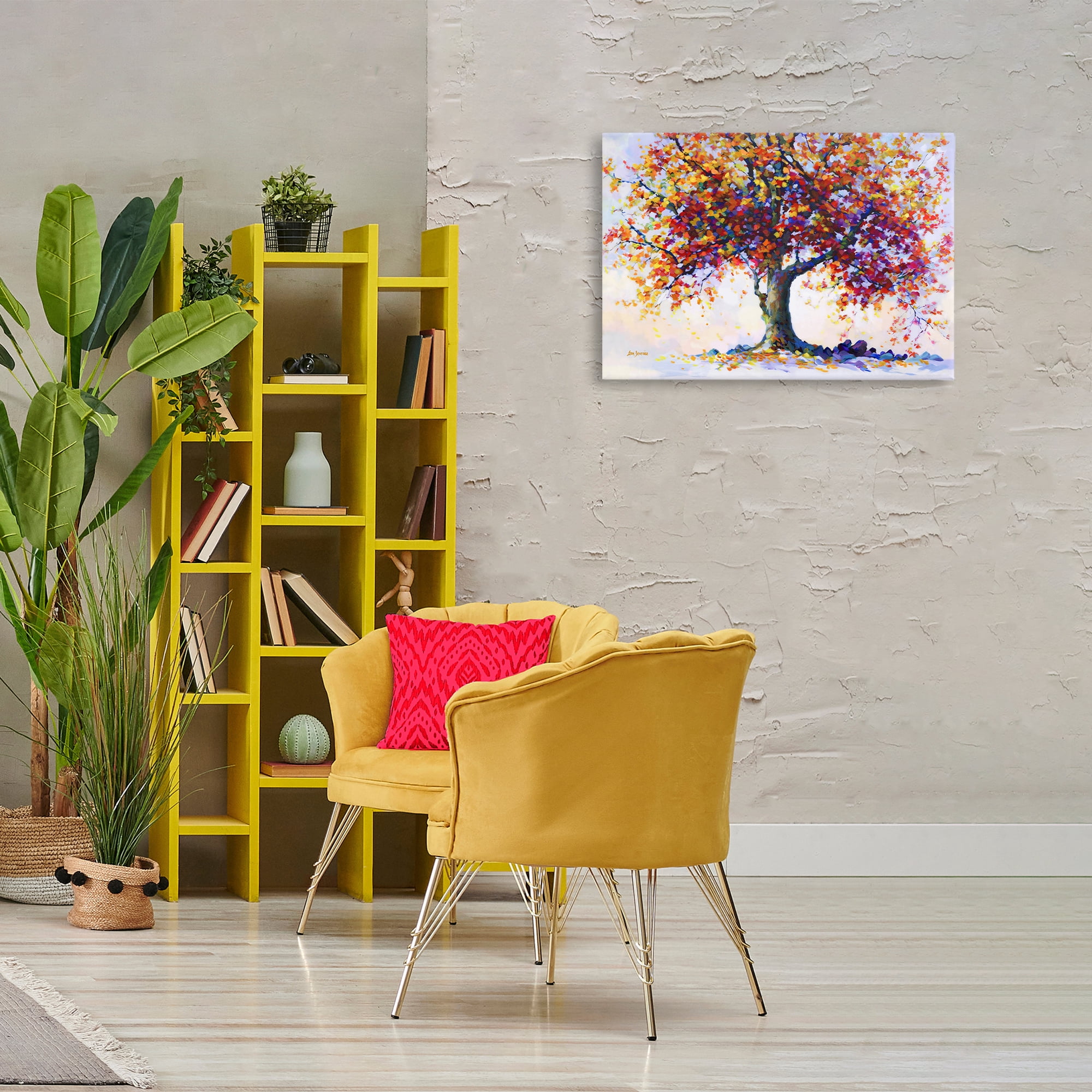 Stupell Industries Heartfelt Hues Tree Landscape & Nature Painting Wrapped Canvas Art Print Wall Art, 30 x 20