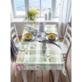thumbnail image 3 of Easter Rectangle Tablecloth, Spring Rabbit Eggs Botanical Floral Green Lattice Waterproof & StainResistant Tablecloth, Washable Oil-proof Table Cover for Dining/Party/Wedding/Camping/Buffet 52x70 In, 3 of 9