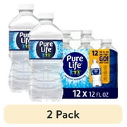 (2 pack) Pure Life Purified Water, 12 Fl Oz, 12-Pack Plastic Bottles
