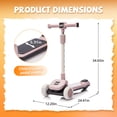 thumbnail image 3 of Xuanlur Kids Kick Scooter, Buildable Blocks and 5 Adjustable Height Handlebars, PU Flashing Wheels, Thickened Aluminum Tube, One-Touch Footbrake, 3-Wheel Folding Scooter for Kids Ages 3-9, Purple, 3 of 7