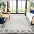 thumbnail image 5 of SAFAVIEH Machine Washable Rug Indoor/Outdoor Bermuda Collection - Bermuda Zoey Floral Bordered Indoor/Outdoor Area Rug Ivory/Charcoal, 6'7" x 6'7" Round, 5 of 5