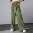 thumbnail image 6 of Women's High Waisted Wide Leg Pants with Pockets - Solid Color Pleated Elastic Loose Fit Casual Trousers, S-2XL, 6 of 8