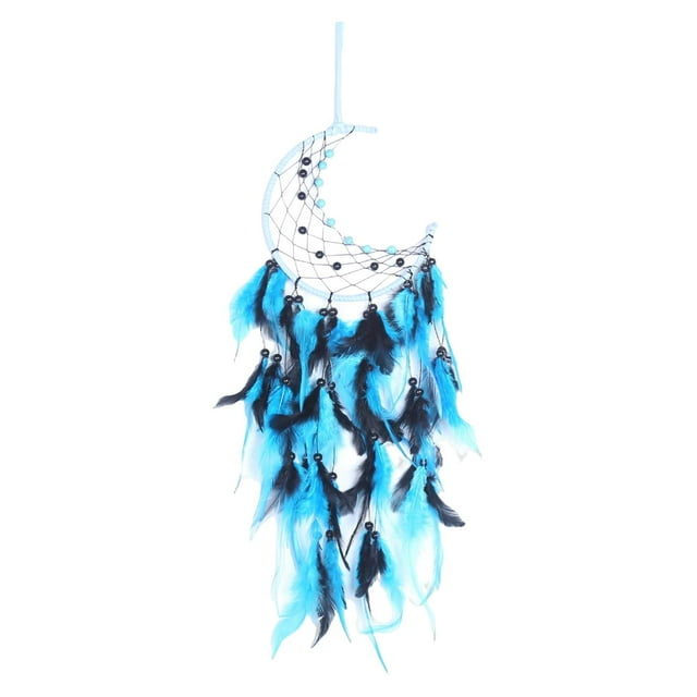 Colgante de pared de macramé bohemio, colgante de fondo, atrapasueños trenzado hecho a mano. Azul