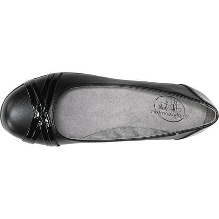 Womens Life Stride Aliza Ballet Flat Black PU 7 M