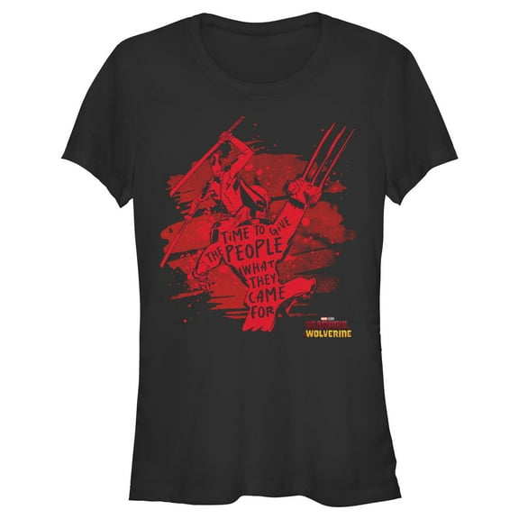 Junior's Marvel: Deadpool & Wolverine Time To Give Quote Graphic T-Shirt