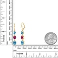 thumbnail image 6 of Gem Stone King 18K Yellow Gold Plated Silver Swiss Blue Topaz 3 Stone Dangle Earrings for Women (5.40 Cttw, Gemstone November Birthstone, Oval Checkerboard 8X6MM, 7X5MM and 6X4MM), 6 of 6