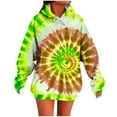 thumbnail image 2 of Hoodies Women Warm Sweatshirts for Women Womens Fashion Tie Dye Hoodie Women’s Fall Fashion Pullovers for Women Fall Clothes for Women (Yellow,L), 2 of 5