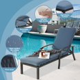 thumbnail image 6 of Villeston Outdoor Lounge Chaise, Cast Aluminum,with Wheels and Adjustable,for Patio Backyard,Blue Cushions,Blue, 6 of 7