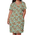thumbnail image 3 of Pretzel patrón suelto vestido de bolsillo vestido de cumpleaños para mujeres de lujo 2025 ropa de mujer ropa de mujer verano 2025 novedades, 3 of 7
