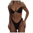 thumbnail image 1 of Bikini para mujer Conjunto sólido Traje de baño Dos piezas Sujetador con relleno Traje de baño Ropa de playa OAVQHLG3B Store  lin121212, 1 of 4