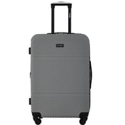 Wrangler 4 Piece Expandable Hardside Spinner Luggage Set with Packing Cubes, Sharkskin Grey