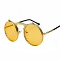 thumbnail image 1 of Jett 3057 Lunettes de Soleil Rétro en Métal steampunk à Clapet Lunettes de Soleil à Clapet pour Hommes et Femmes Monture Ronde à la Mode Lunettes Prince, 1 of 7