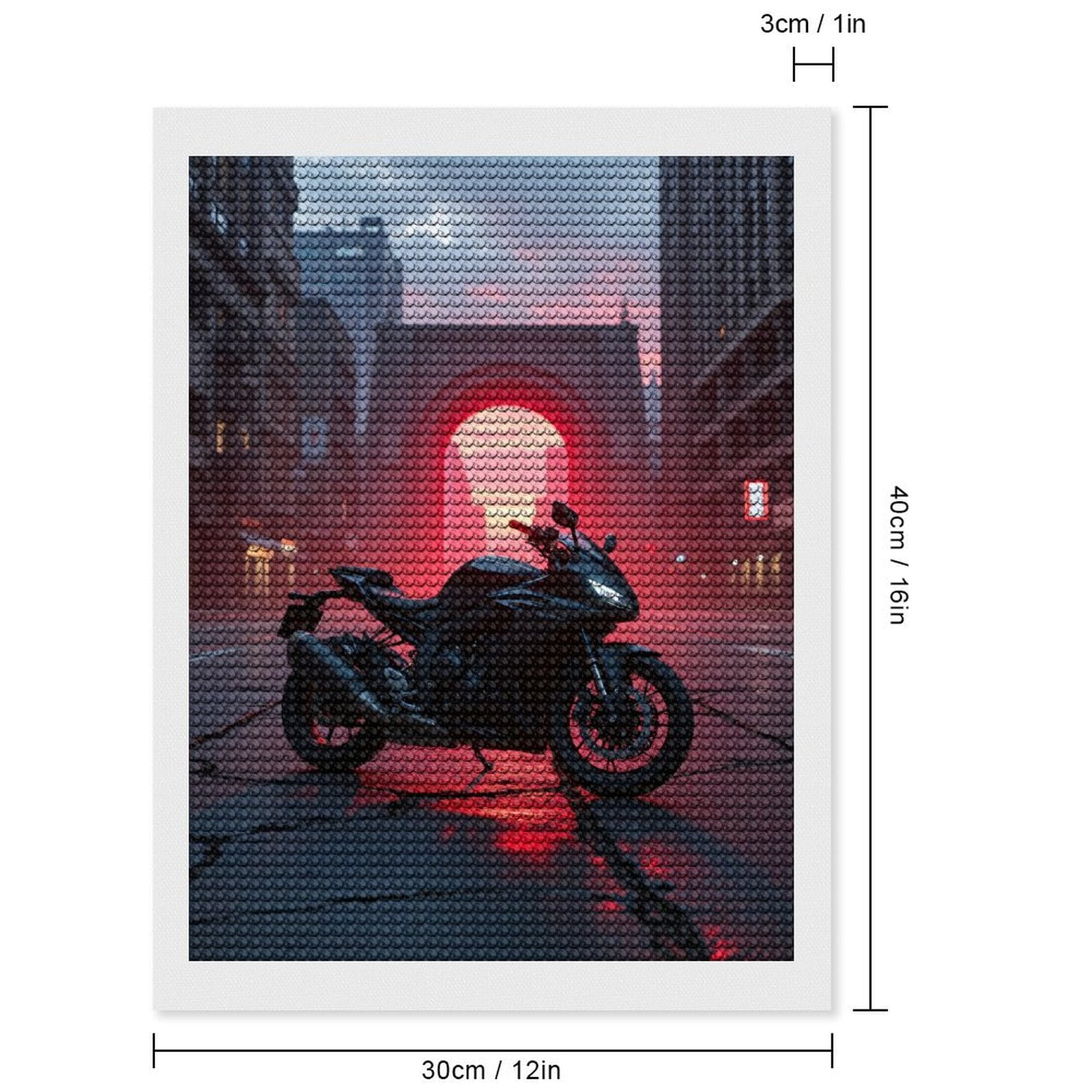 Diamond Art Kits for Adults, Motorcycle Urban Sunset Archway 5D Diamond Painting Kits for Adults Beginners, DIY Full Drill Diamond Painting, Gem Art and Crafts 12x16