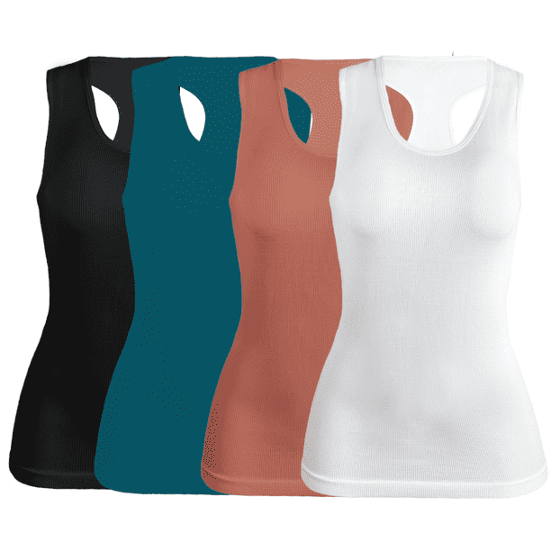 SET DE 4 BLUSAS CAMISETA PARA DAMA SURTIDO EN COLOR SIN MANGAS UNITALLA