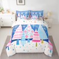 thumbnail image 2 of Feelyou Teens Xmas Tree Twin Bedding Sets 7-Piece, Dreamy Cartoon Bedding Comforter Set, Merry Christmas Reversible Sheet Sets, Microfiber Bedroom Decor, 2 of 7