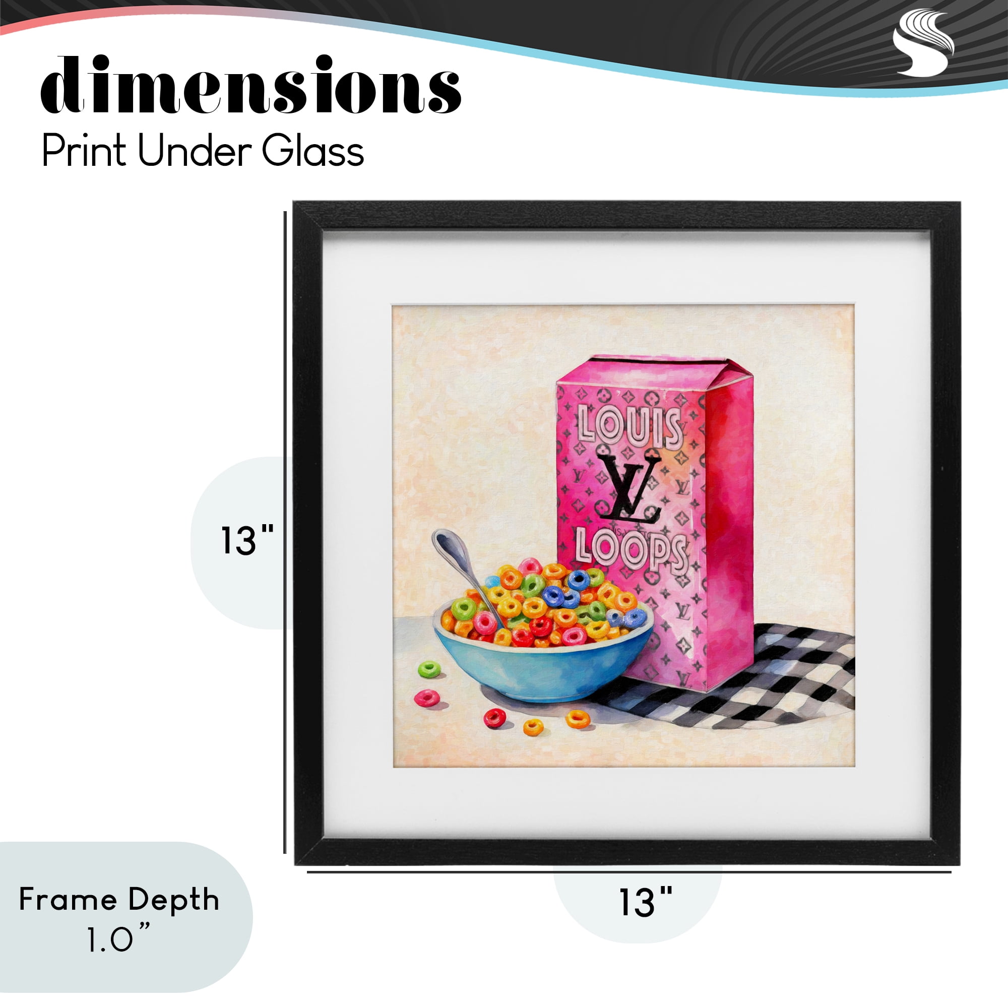 Stupell Industries Fashion Loops Cereal Black Framed Print Under Glass, design by Grotto Studios