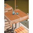 thumbnail image 6 of Orange Geometric Outdoor Tablecloth with Umbrella Hole, White Greek Key Design Burlap Modern Art Spillproof Waterproof Outdoor Table Cover, Patio Tablecloths for Party/Garden/Picnic, Square 60"x60", 6 of 9