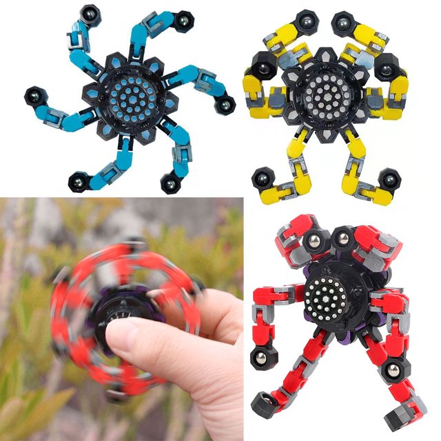 12/9 piezas Fidget Spinners juguetes con cadena transformable, divertido giroscopio de la yema del dedo, sensorial, mano, peonza, juguete de enfoque, giro mecánico, espiral, giro, juguete para aliviar Muyoka Hogar