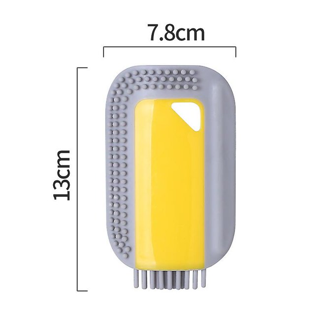 2 cepillos de limpieza para fregadero de baño, toallita para encimera, cepillo de limpieza de vidrio, espejo colgante de silicona de alta calidad, limpiaparabrisas para fregadero, color amarillo