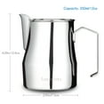 thumbnail image 3 of Easyworkz Espresso Steaming Pitcher Stainless Steel 12 oz Coffee Frothing Picther Milk Jug Cappuccino Latte Art Cup, Chrome, 3 of 8
