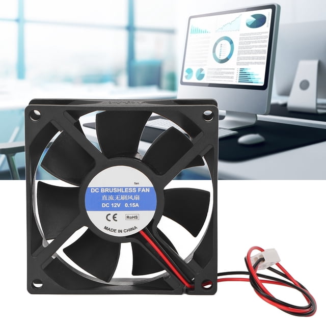 Quiet 80mm CPU Cooling Fan for Small PC Cases and More with Easy Installation, Excellent Ventilation